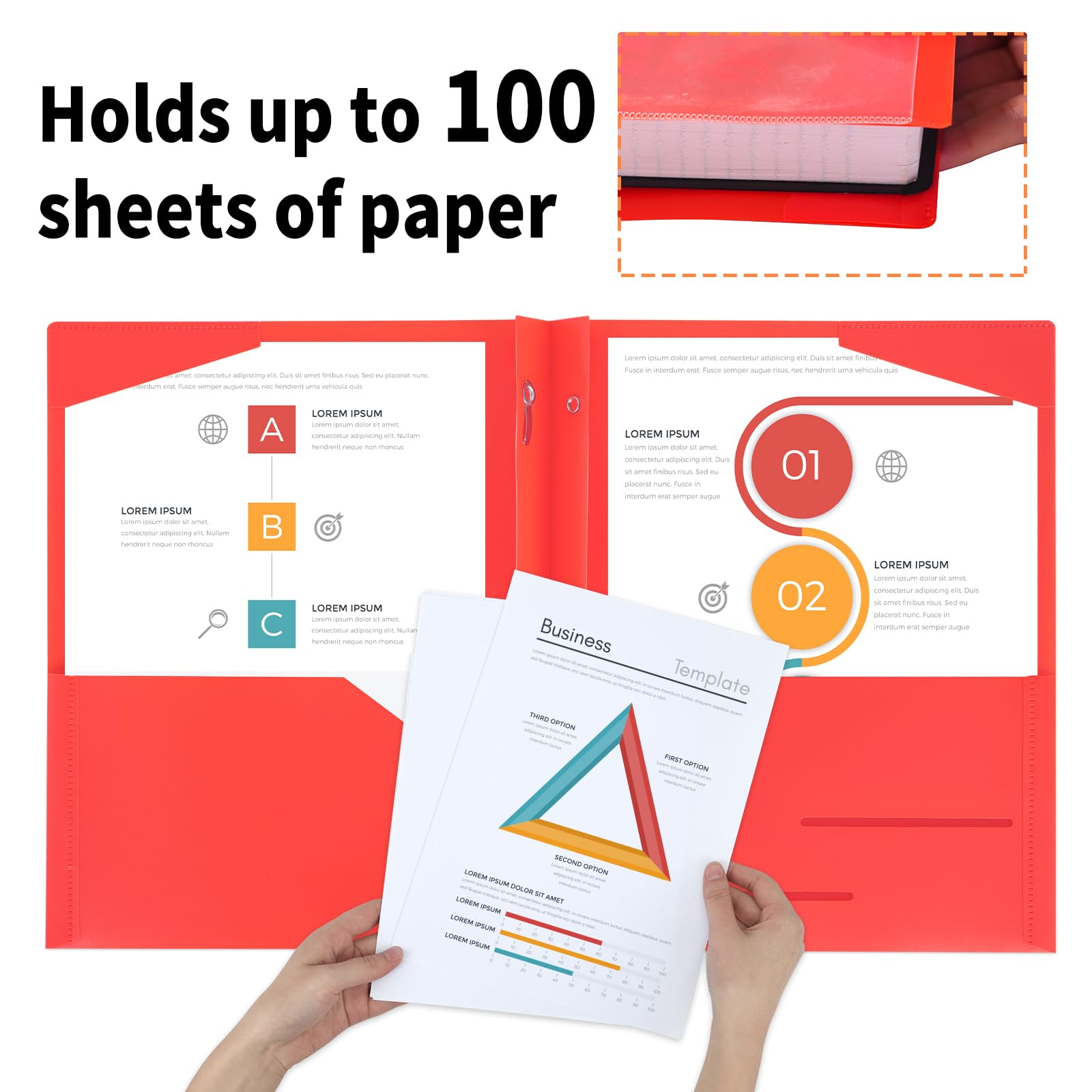EOOUT folder beside letter paper to show exact size and proper fit