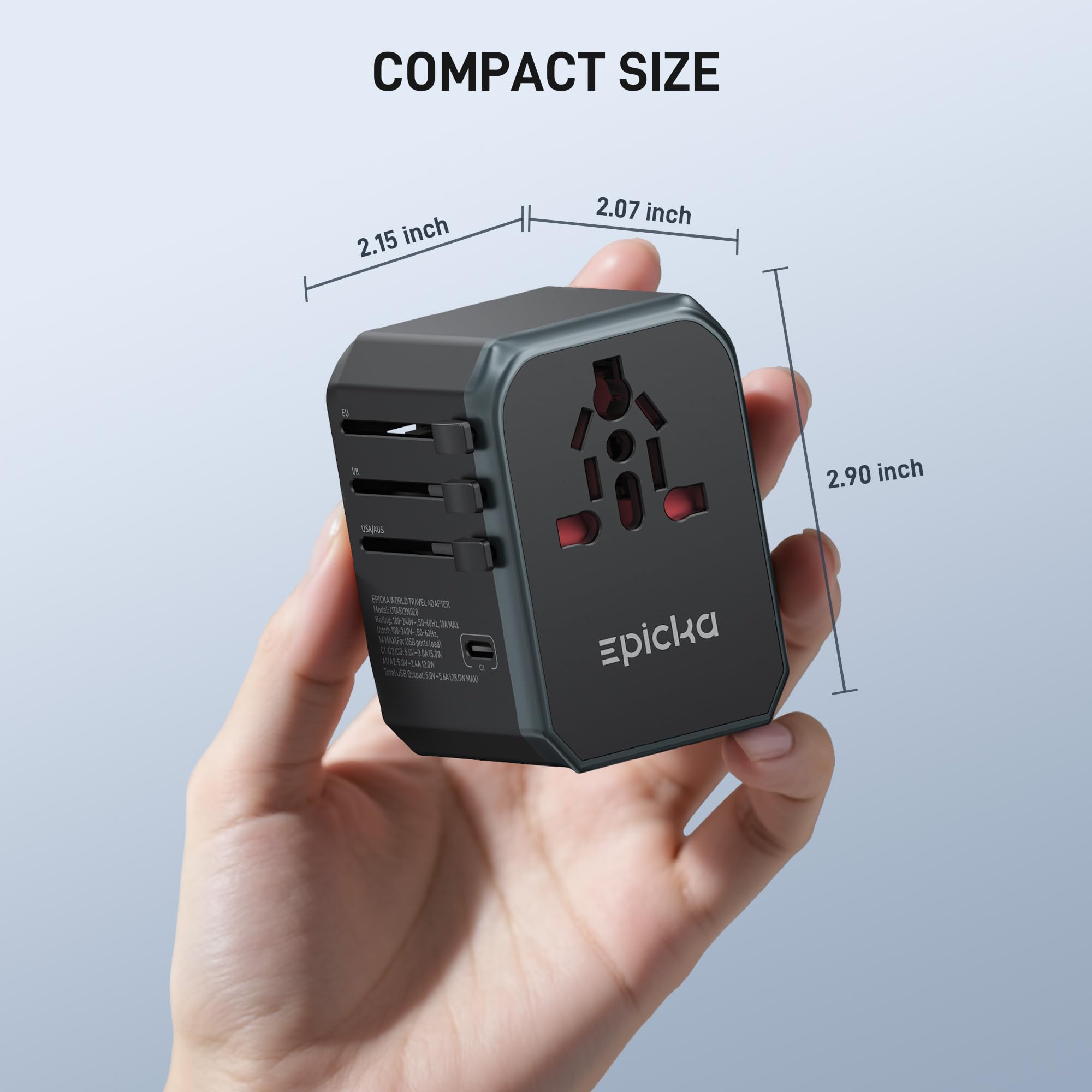 EPICKA adapter charging multiple devices on a hotel nightstand for convenience