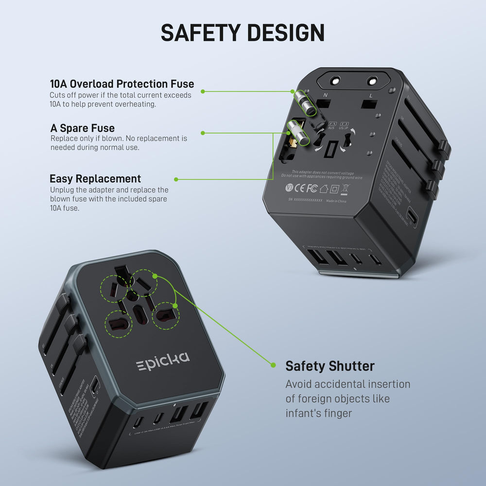 EPICKA adapter held in hand to show compact size and easy packing benefit