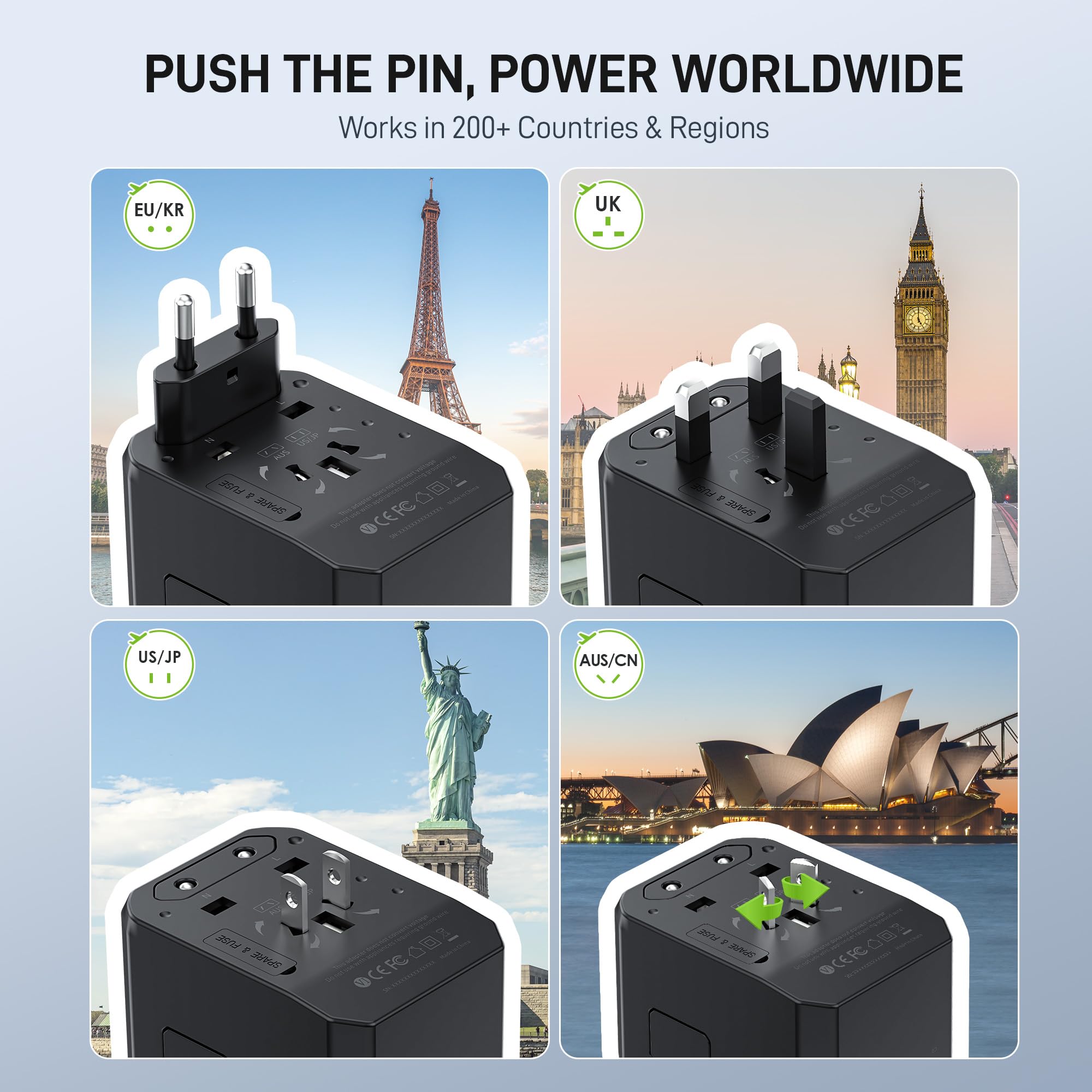 Close-up of EPICKA USB-C and USB-A ports highlighting fast charging capability