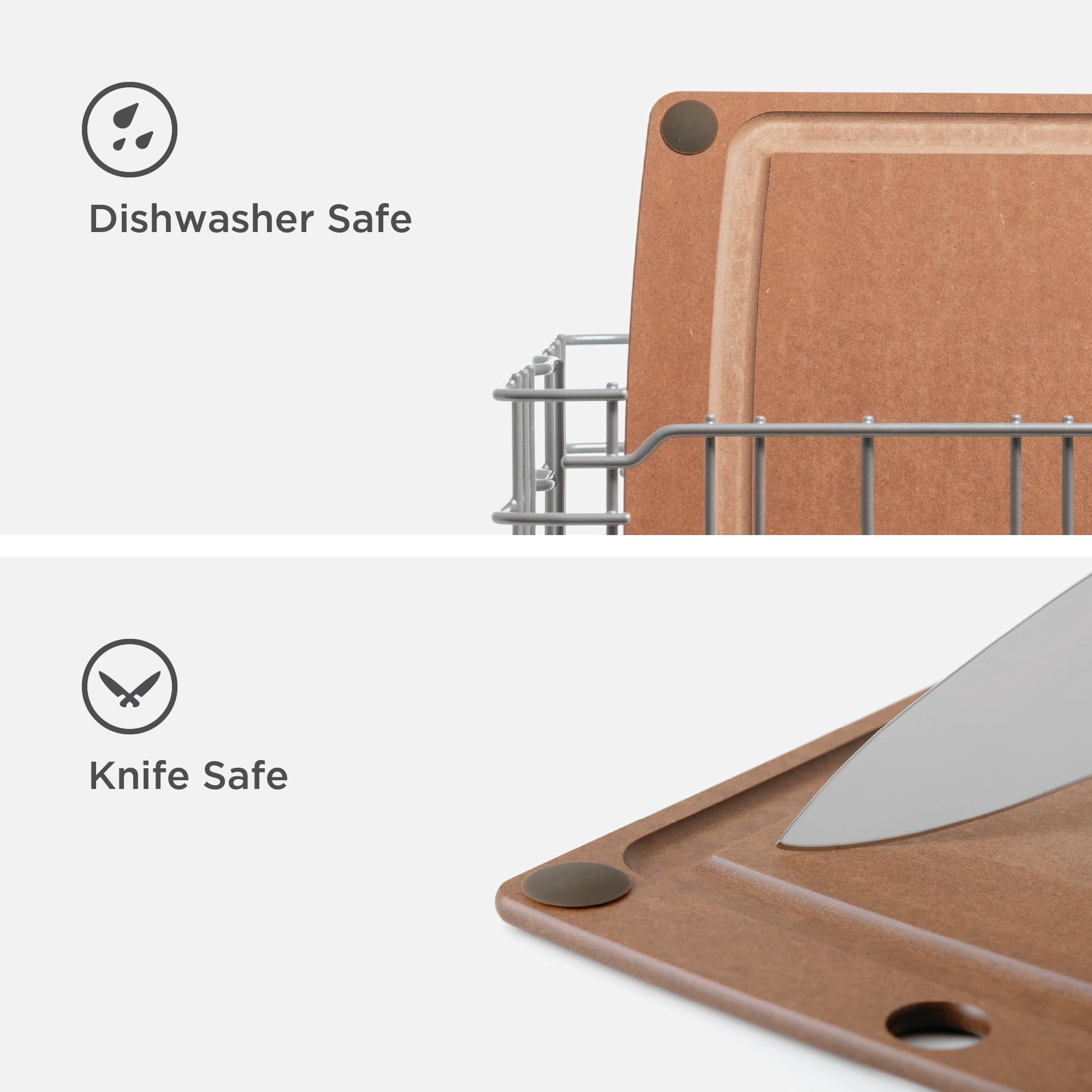 Epicurean thumb hole used for hanging storage and easy handling benefit