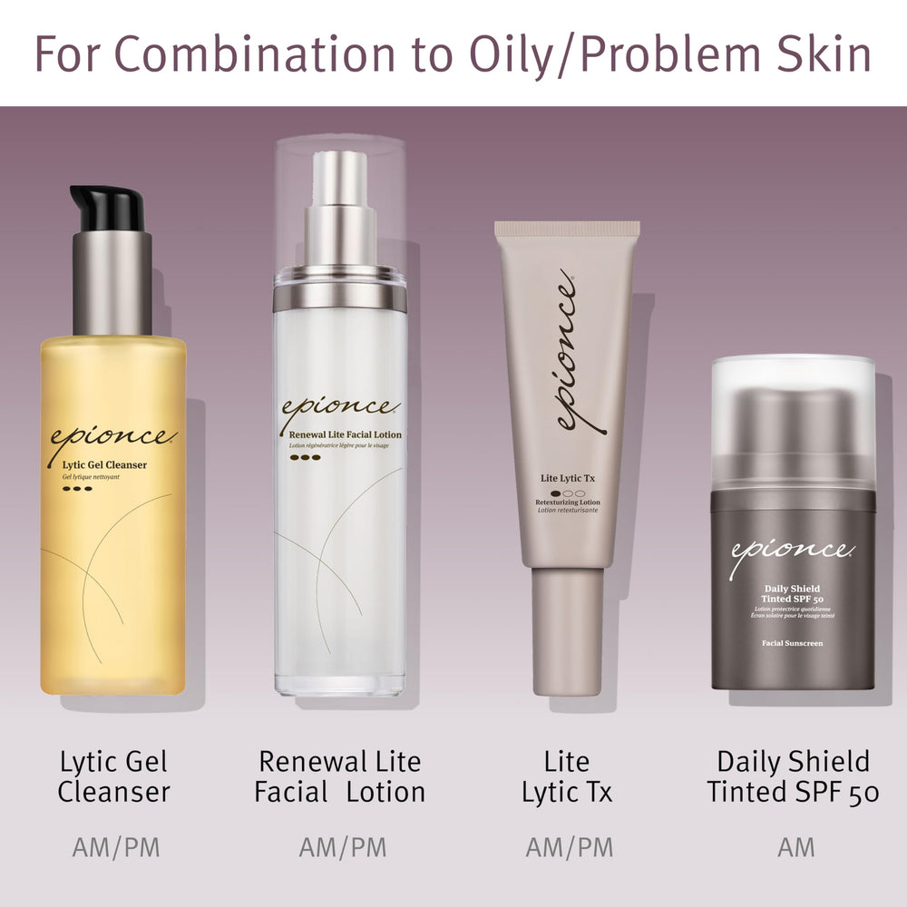 Epionce bottle with visible ingredient panel promoting physician formulation