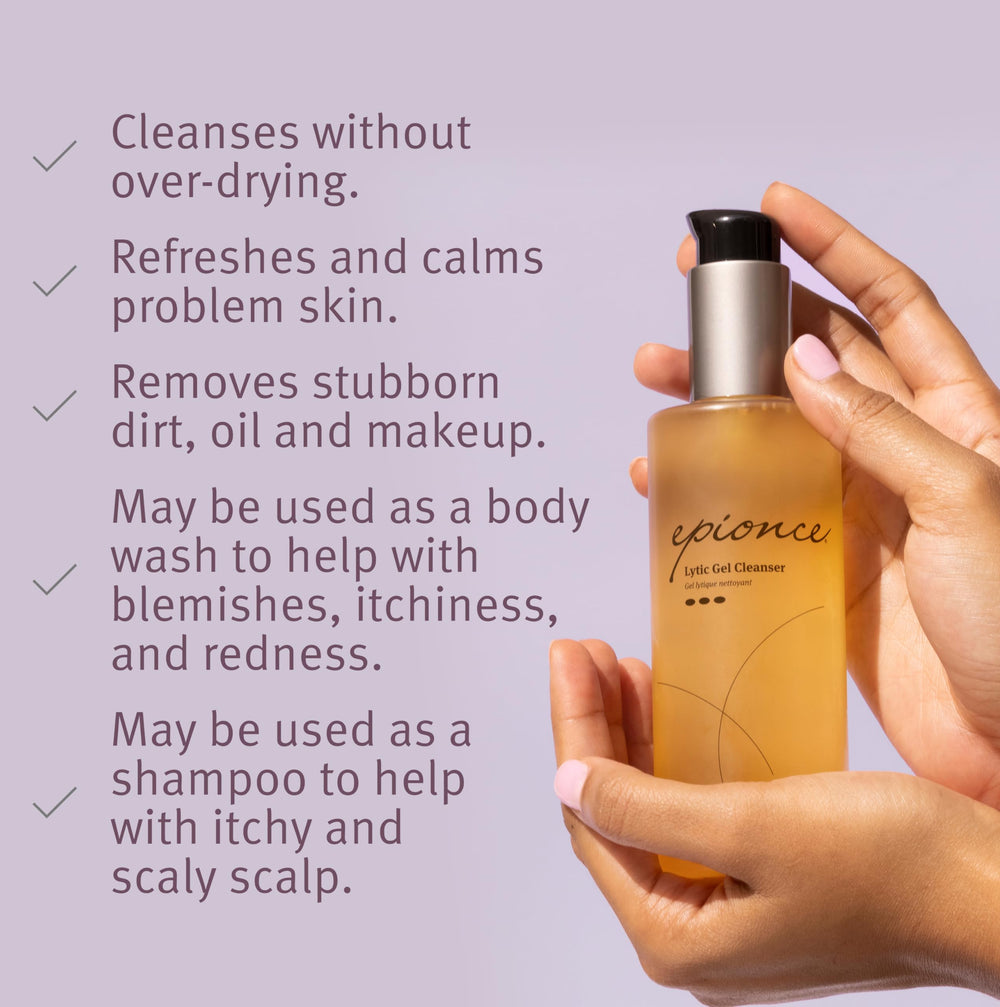 Epionce gel texture close-up highlighting lightweight, non-greasy feel