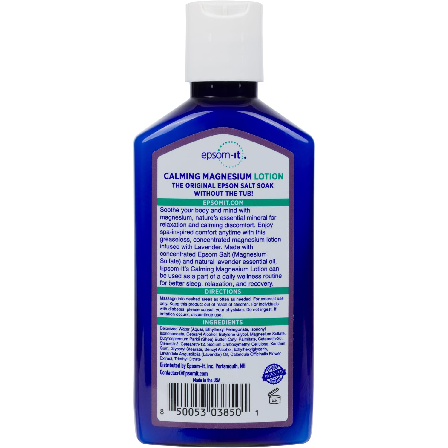 EPSOM-IT bottle with box displaying Made-in-USA quality assurance