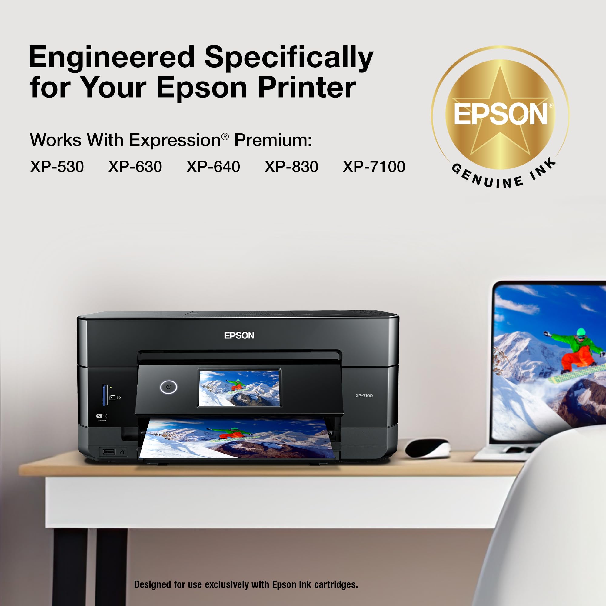 Epson 410 installed in Expression printer showing smooth replacement and reliable fit