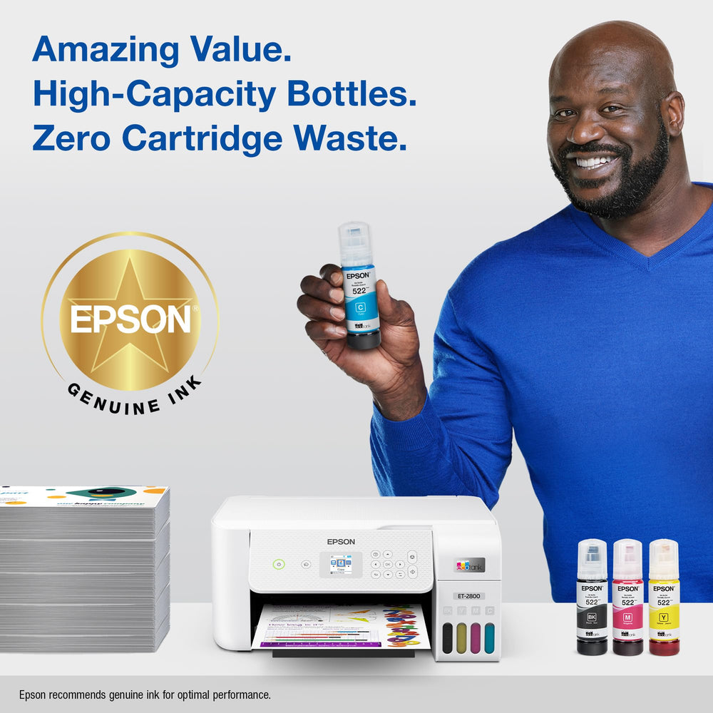 Epson 522 cap and factory seal detail showing tamper protection and secure storage