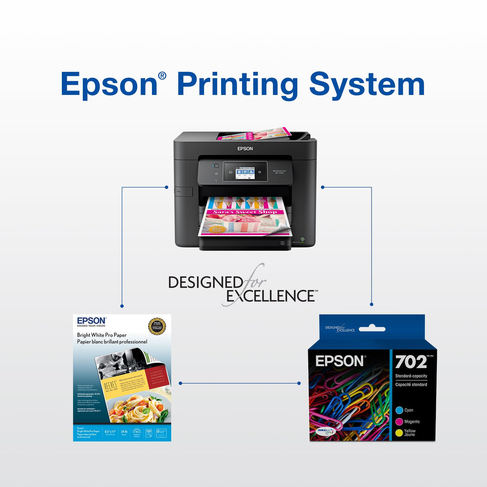 Epson 702 cartridges beside ruler showing compact size and convenience