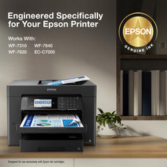 Epson color cartridge label detail showing model and quick-dry ink