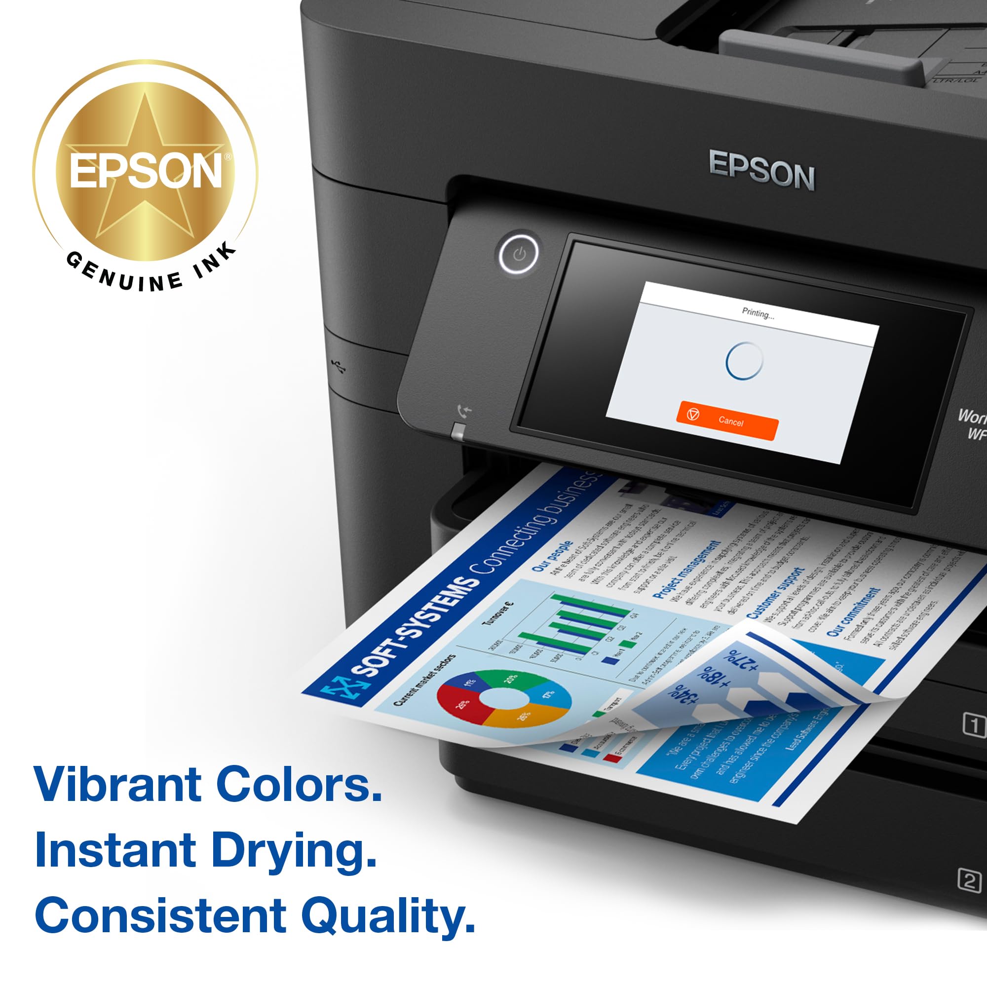 Printed document sample showing Epson crisp black text and sharp contrast