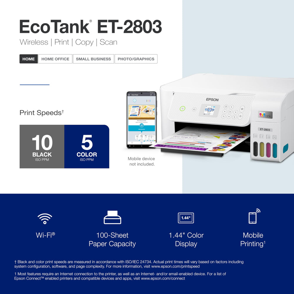 Epson ET-2803 flatbed scanner open capturing documents for high-resolution scans