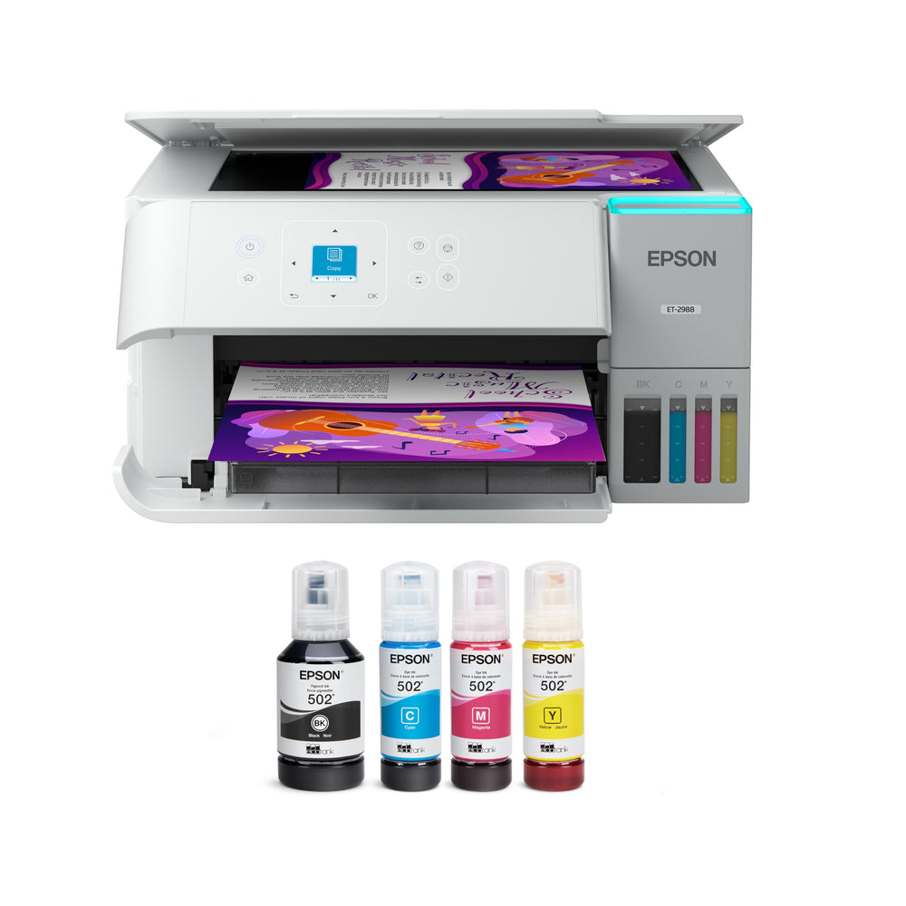 Epson ET-2988 front view showing compact design and easy access benefits