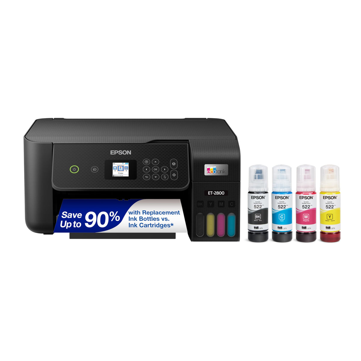 Epson ET-2800 front view showing compact all-in-one design and easy access