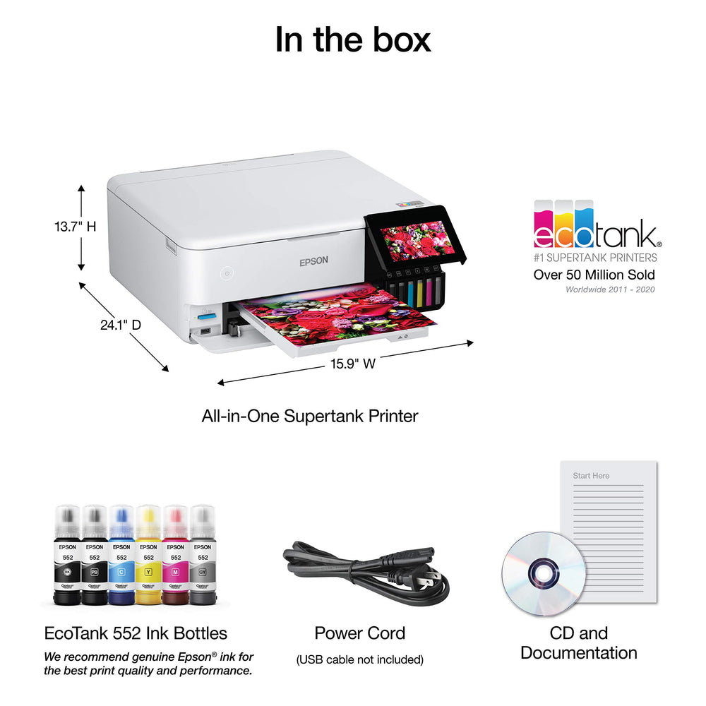 Epson ET-8500 printing directly onto a CD showing personalization benefits
