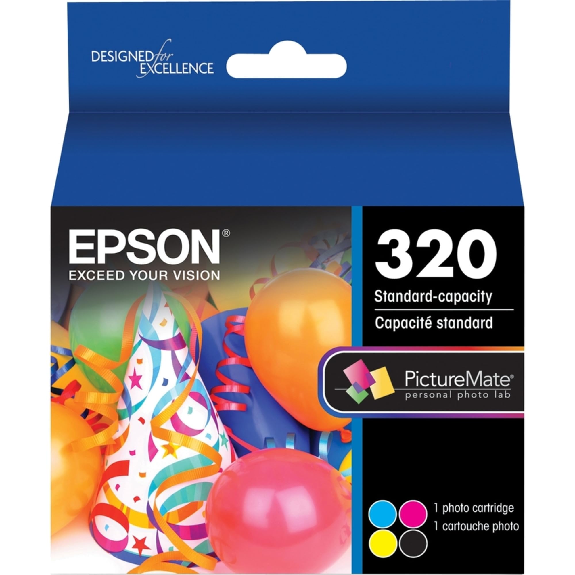 Epson T320 ink droplet close-up showing color purity for crisp, water-resistant prints