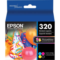 Epson T320 ink droplet close-up showing color purity for crisp, water-resistant prints