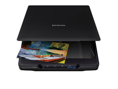 Epson V39 II top view showing flatbed and sleek compact design for space saving