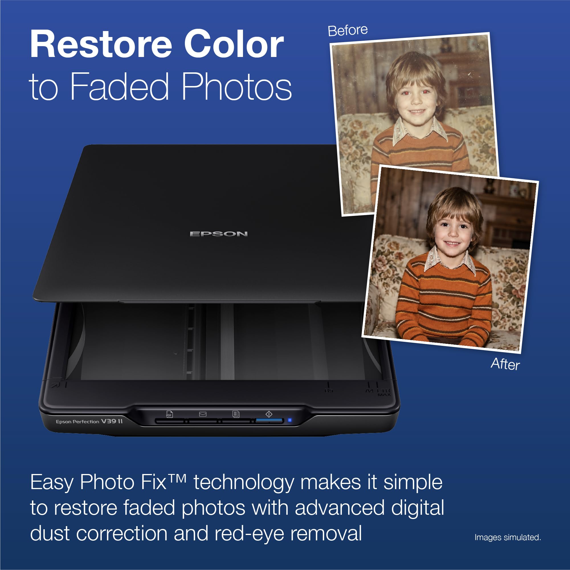 Epson V39 II packaging and USB cable showing what’s included for immediate setup