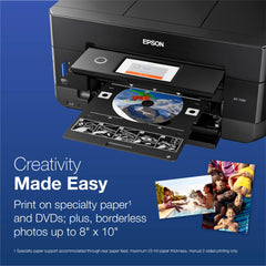 Epson XP-7100 printing an 8x10 borderless photo, produces vivid, lab-quality images