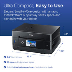 Epson XP-7100 auto document feeder and paper tray open, speeds multi-page scanning