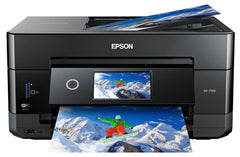 Epson XP-7100 front view showing compact design and control panel, ideal for home offices