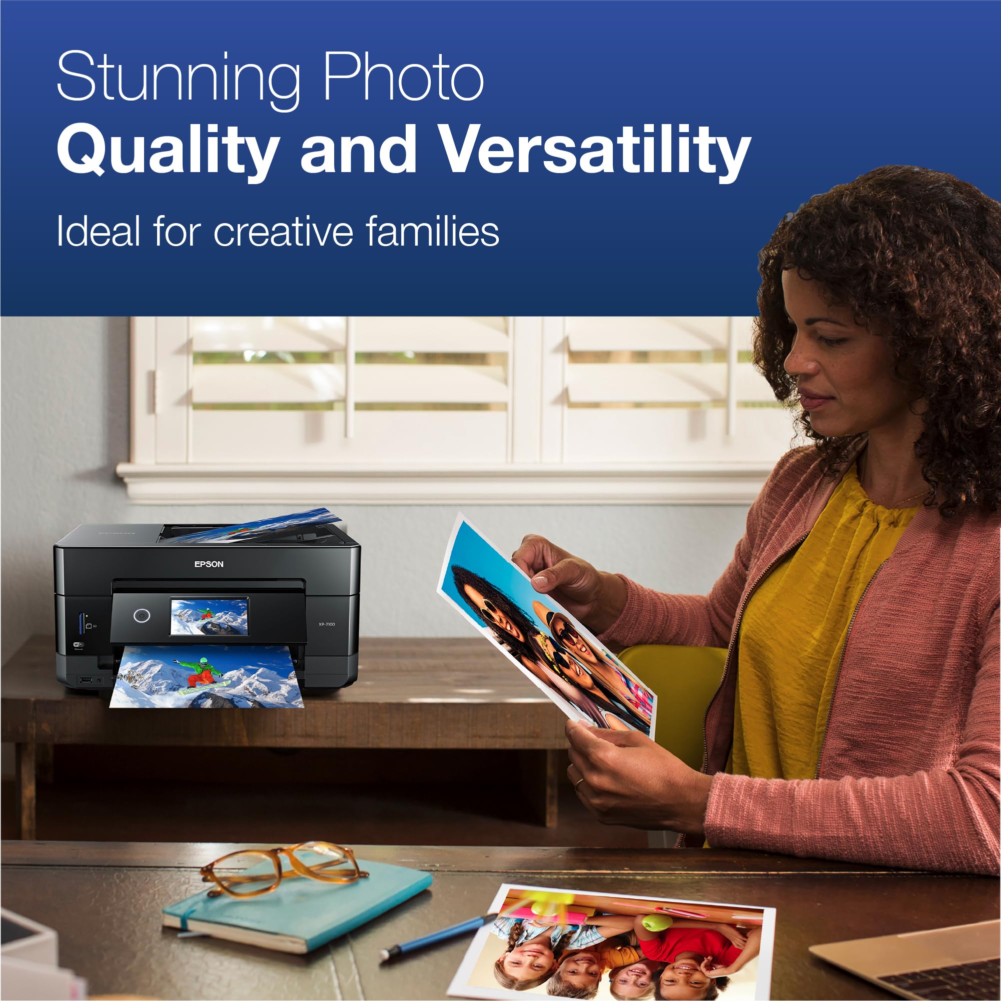 Epson XP-7100 printing from a smartphone via Wi‑Fi Direct, convenient mobile printing