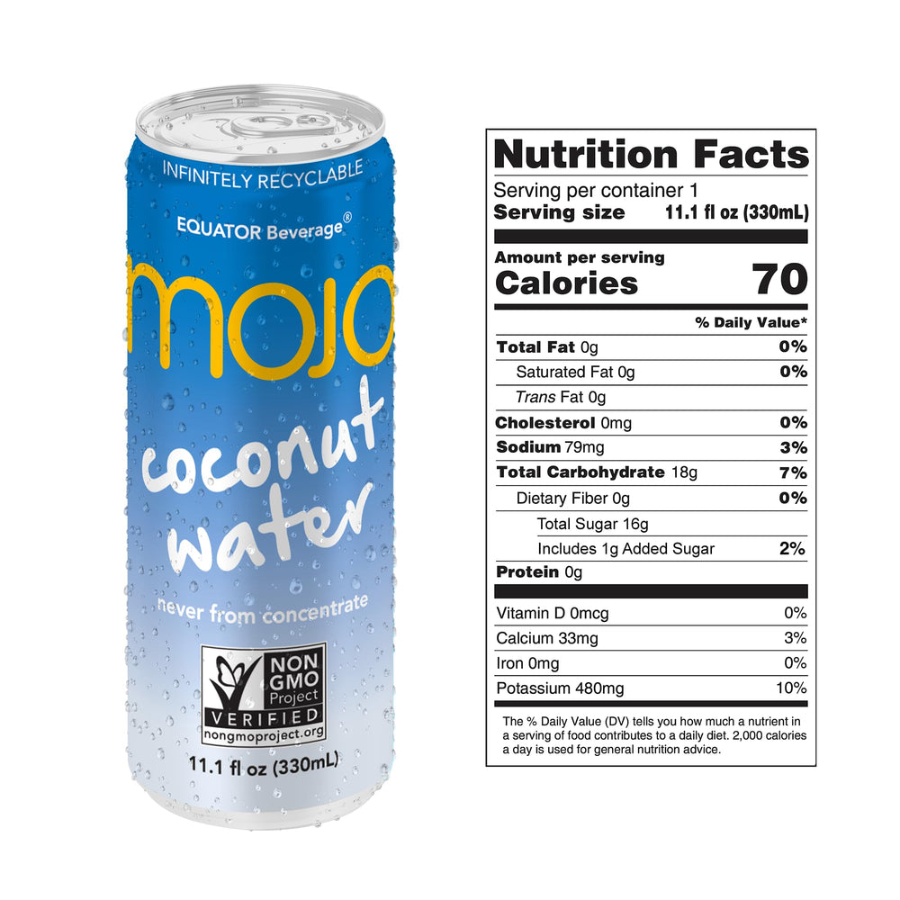 EQUATOR MOJO bottle close-up highlighting clear liquid and natural purity benefit