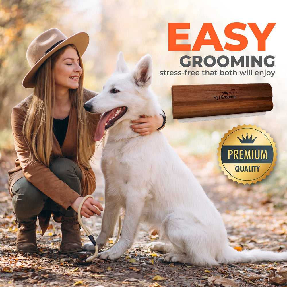 EquiGroomer held in hand to show 5-inch size and precise reach