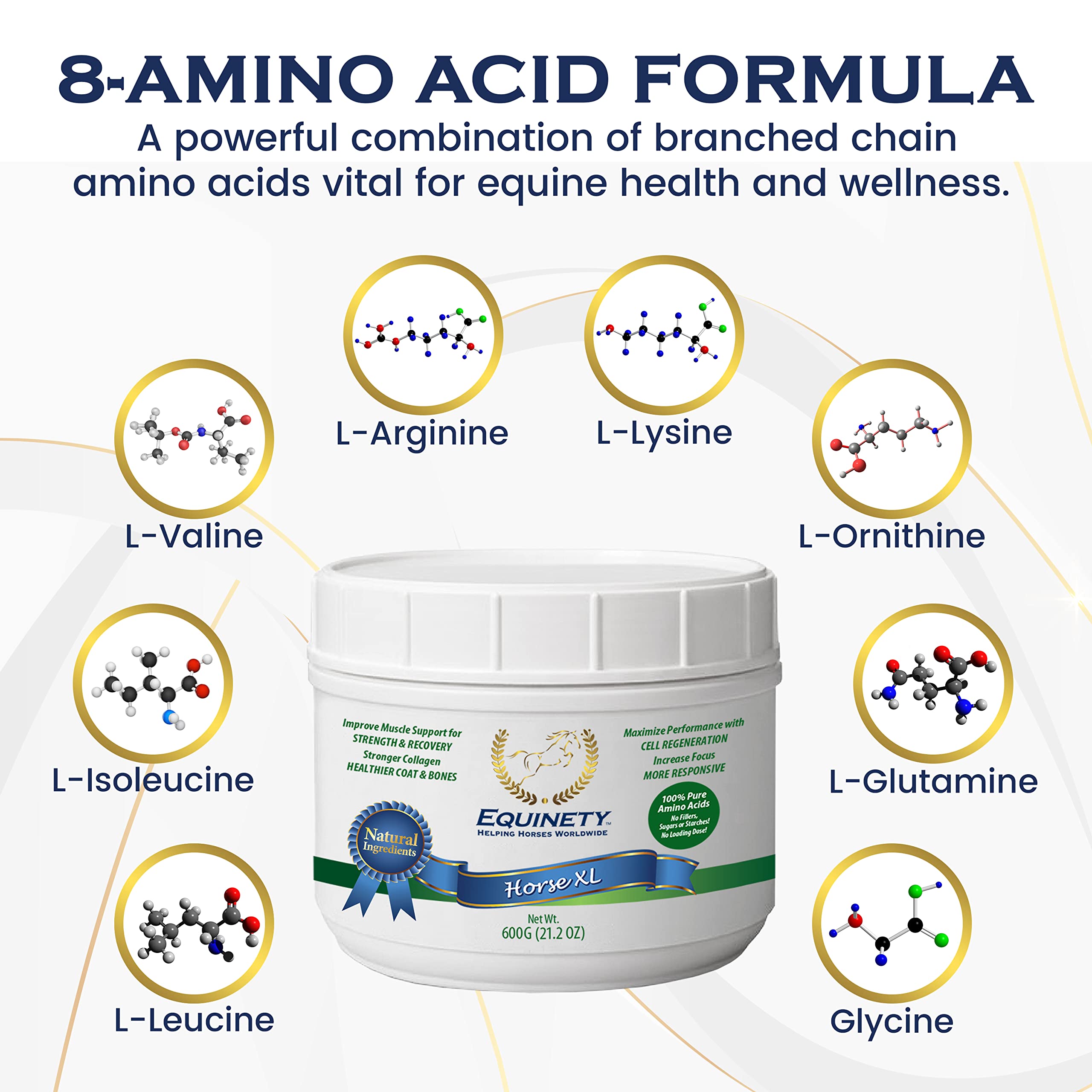 Powder blended into horse feed demonstrating easy feeding with Equinety