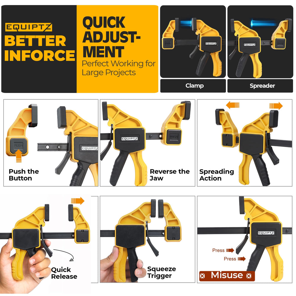 EQUIPTZ hardened steel bar with reinforced nylon body for durable clamping