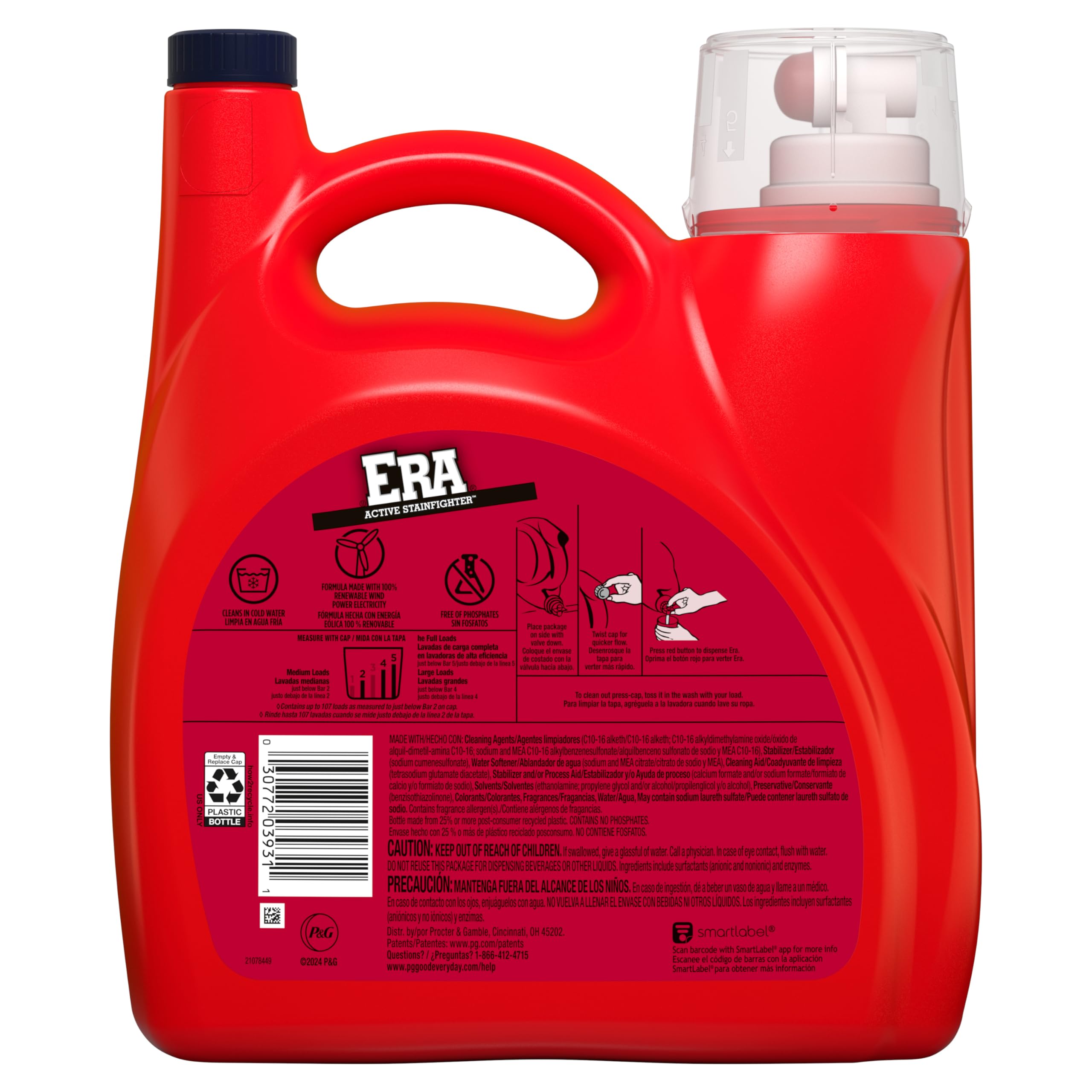 Era bottle on laundry room counter portraying convenience and savings