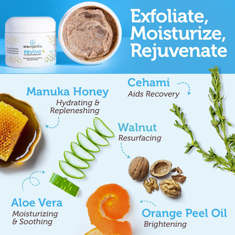 Era Organics close-up of scrub texture highlighting gentle exfoliation
