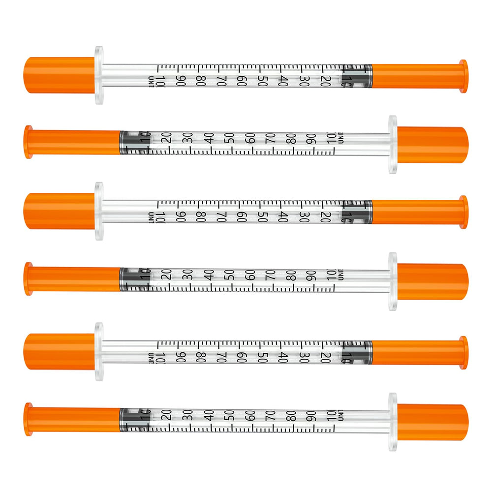 Erlest syringe front view showing sterile sealed packaging and clear scale for reliable use