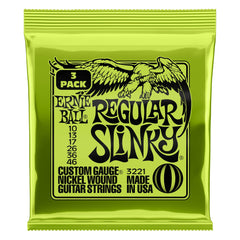 Ernie Ball front packaging three-set pack showing freshness and convenience
