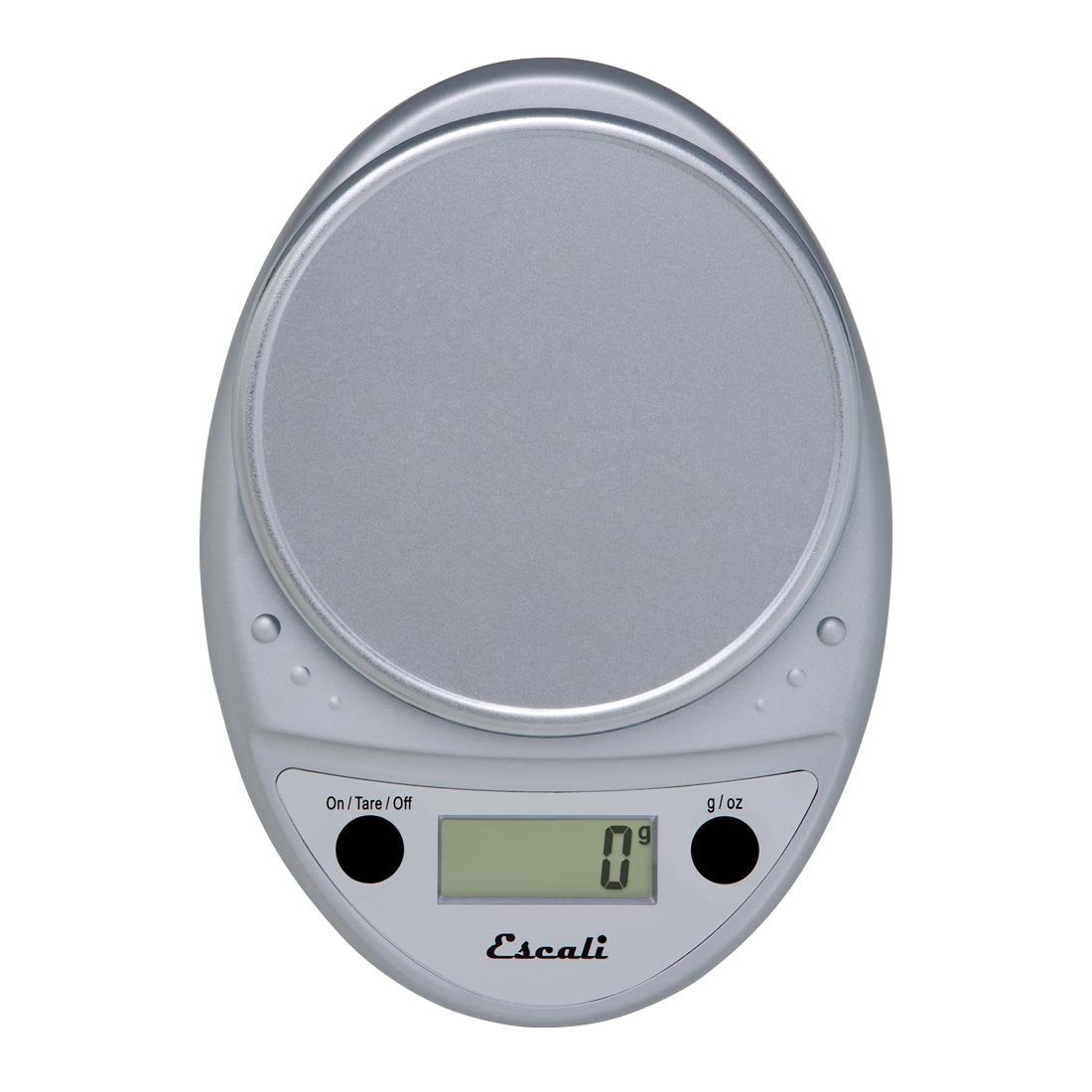 Escali Primo close-up of sealed display and two-button controls ensuring spill-resistant durability