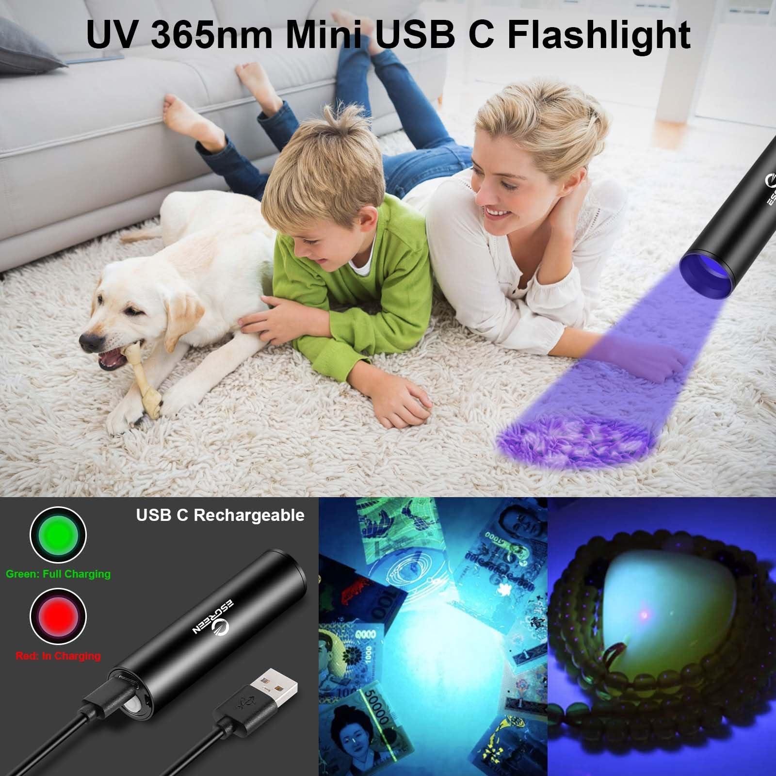 Esgreen flashlight in camping scene illustrating rugged use and dependable outdoor lighting