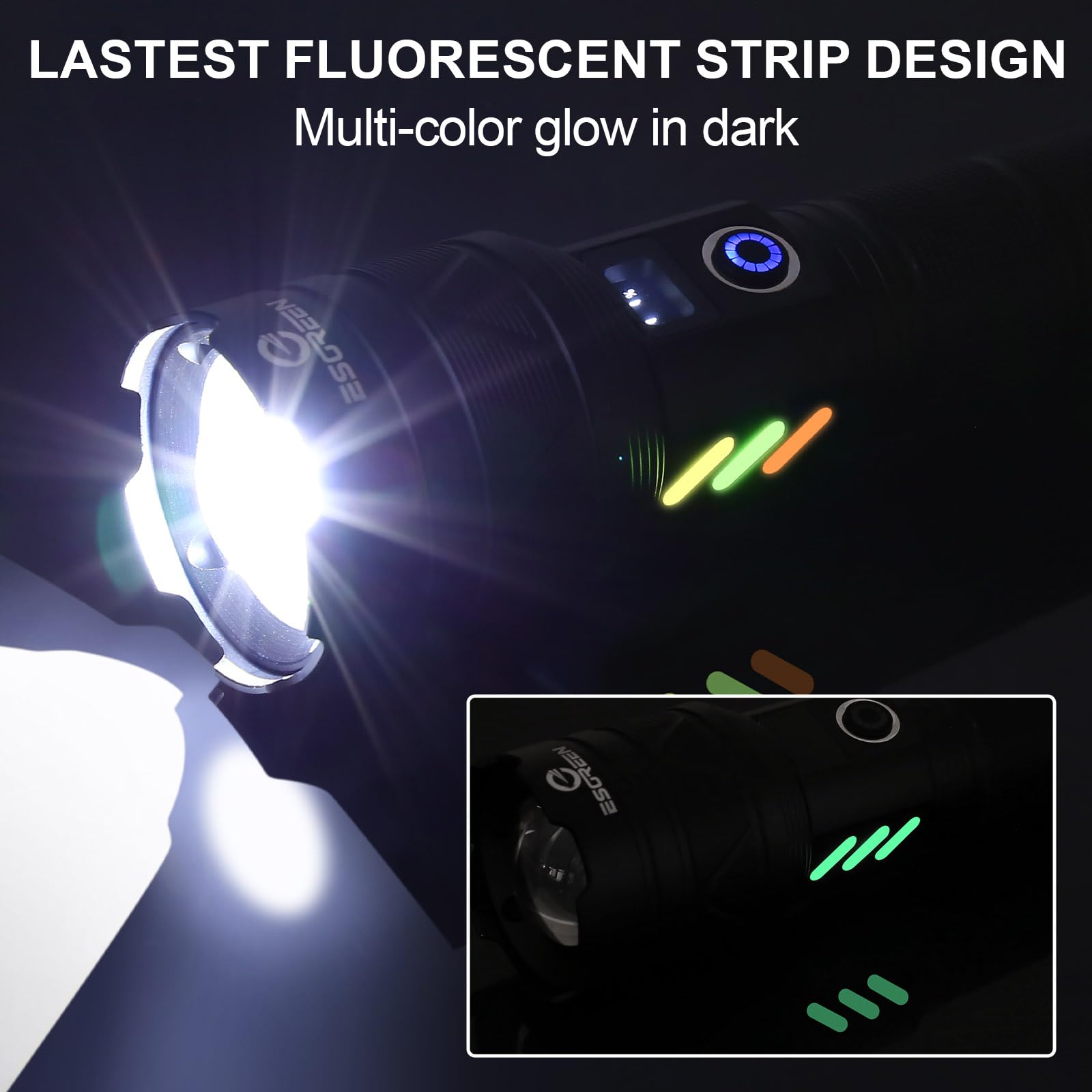 Esgreen flashlight side profile in holster demonstrating convenient carry and protection