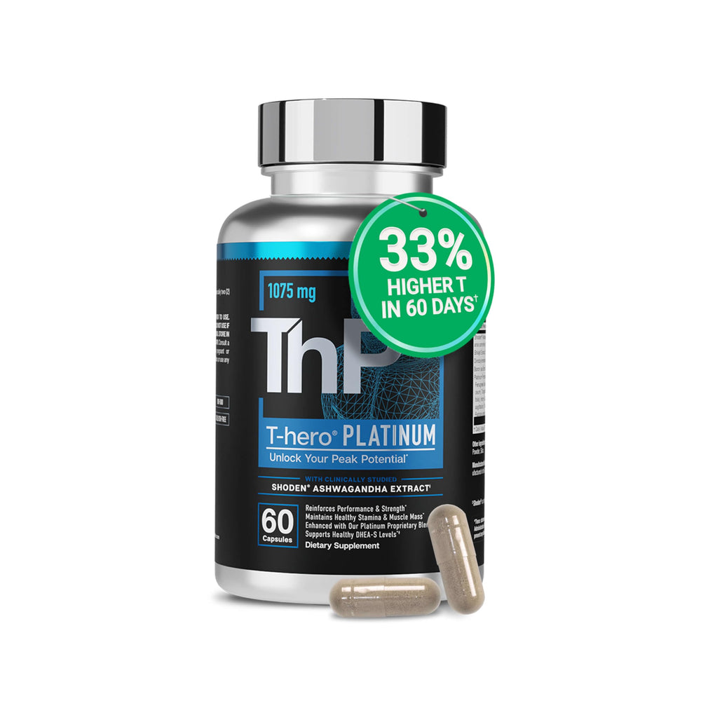 Essential Elements T-Hero Platinum front label showing product identity and benefits