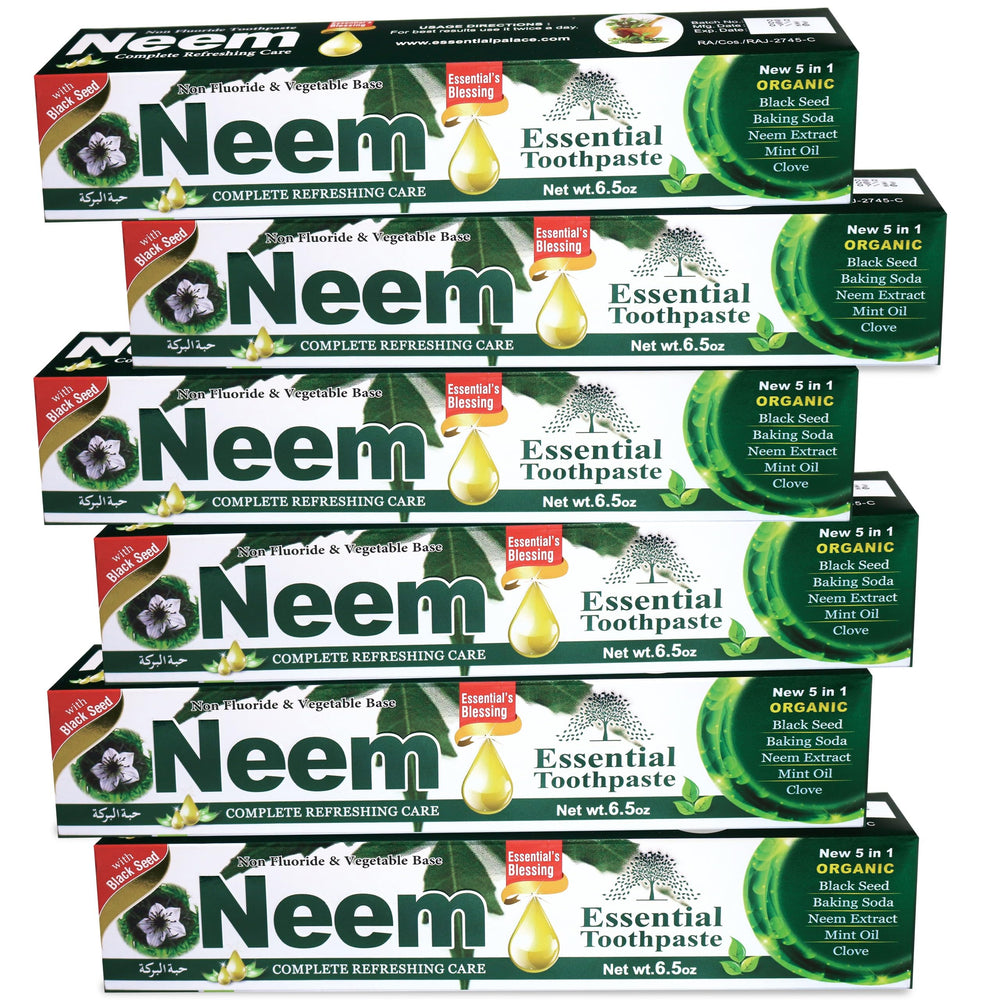 ESSENTIAL TOOTHPASTE front packaging six-pack showing value and convenience