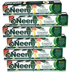 ESSENTIAL TOOTHPASTE front packaging six-pack showing value and convenience