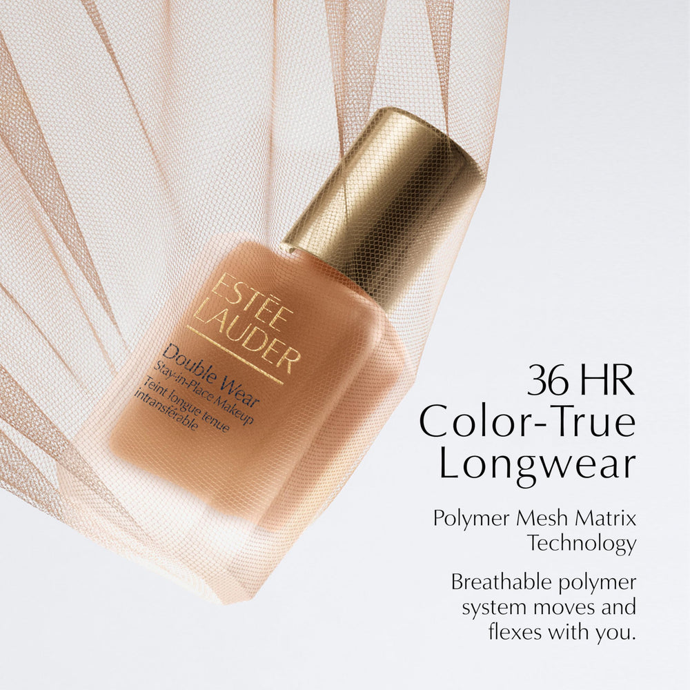 Estée Lauder shade 2C3 Fresco bottle photographed to show true shade
