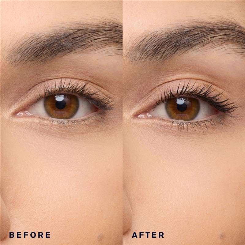 Estée Lauder lashes before and after showing length and smudge resistance