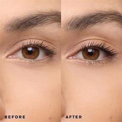 Estée Lauder lashes before and after showing length and smudge resistance