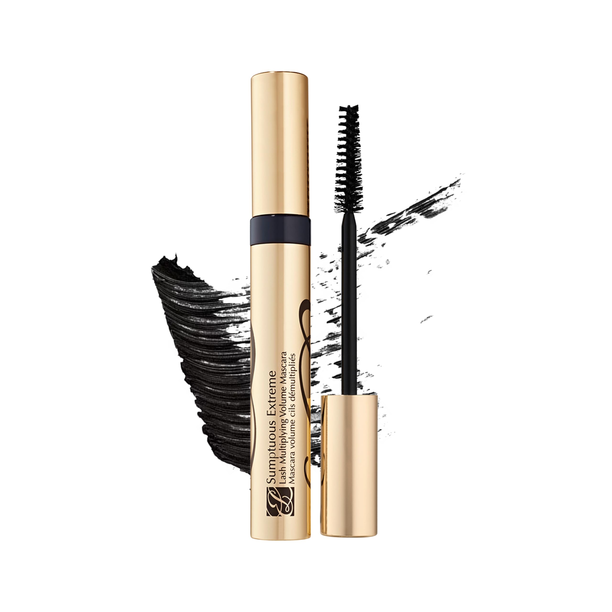 Estée Lauder front packaging of Sumptuous Extreme mascara showing sleek tube and shade
