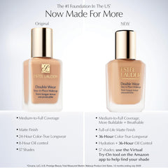 Estée Lauder foundation texture swatch highlighting blendable finish