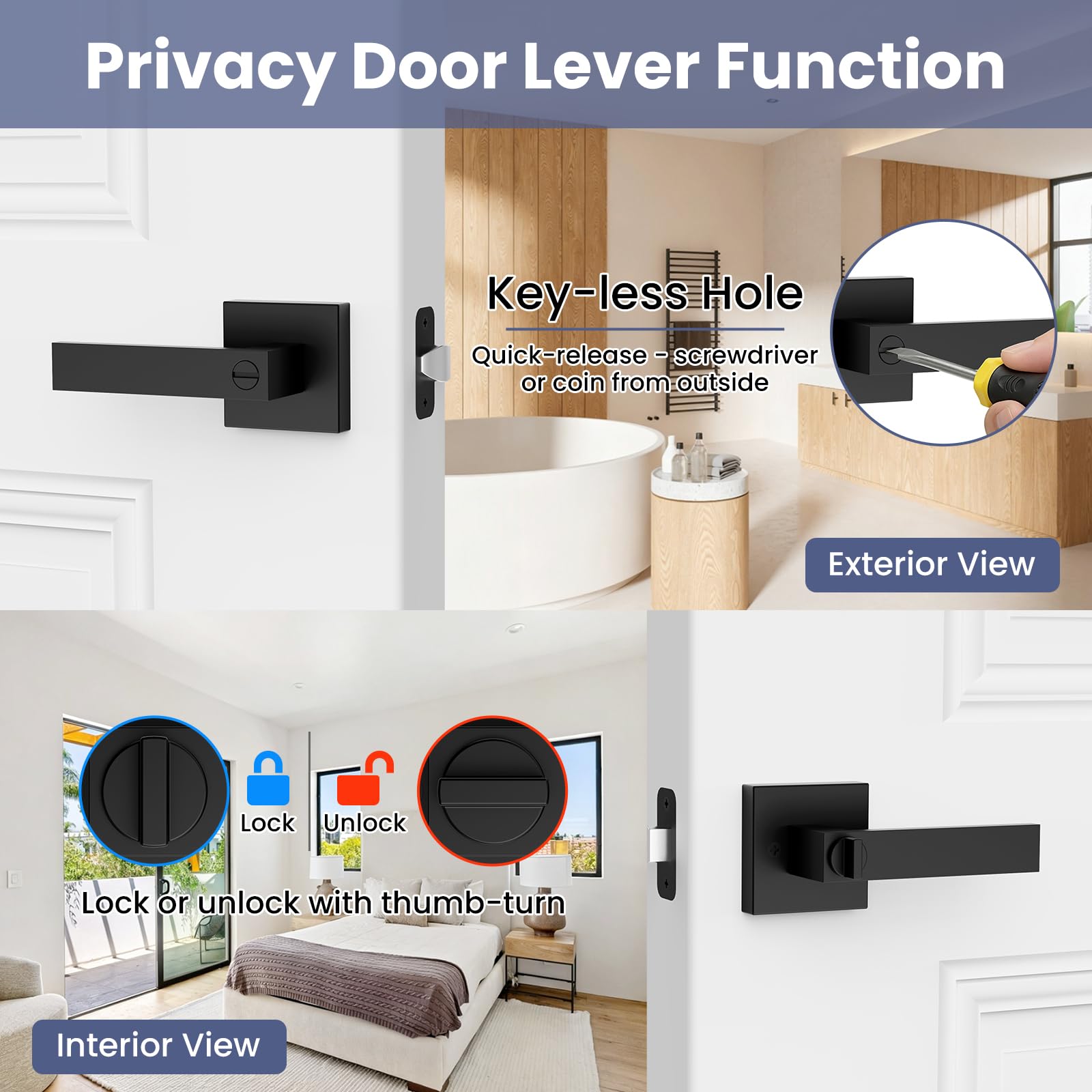 Estmoon side profile showing square silhouette for a modern stylish door accent