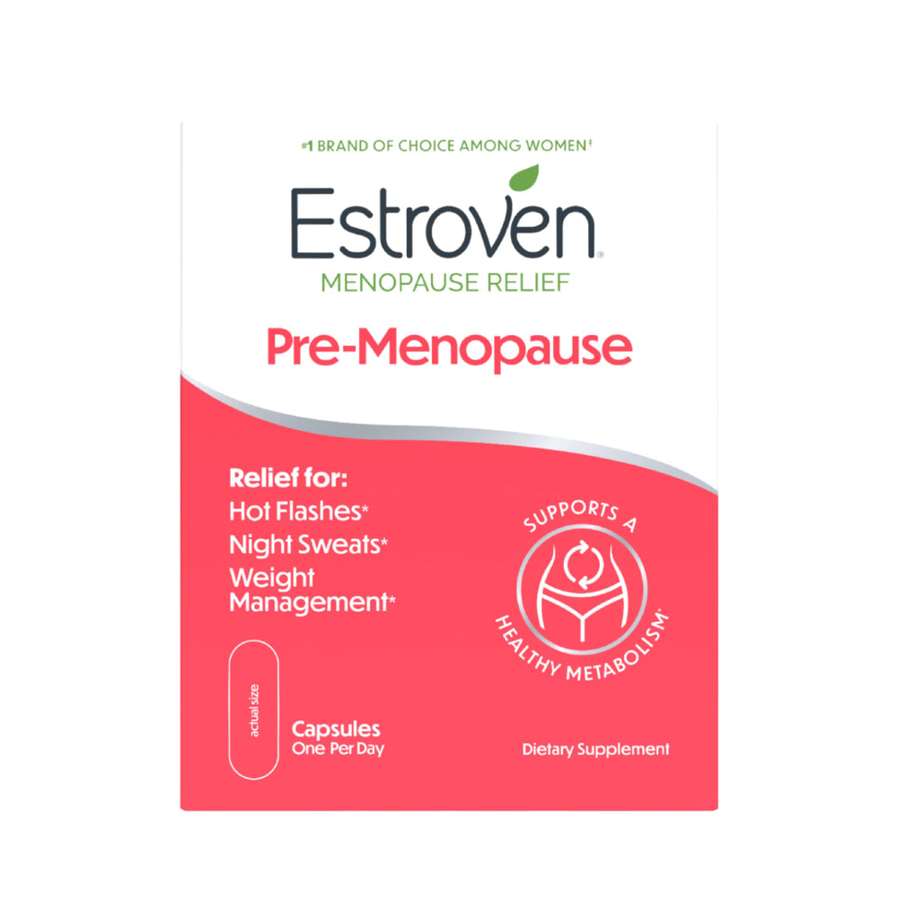 Estroven front packaging showing bottle and branding benefit of clear product identification