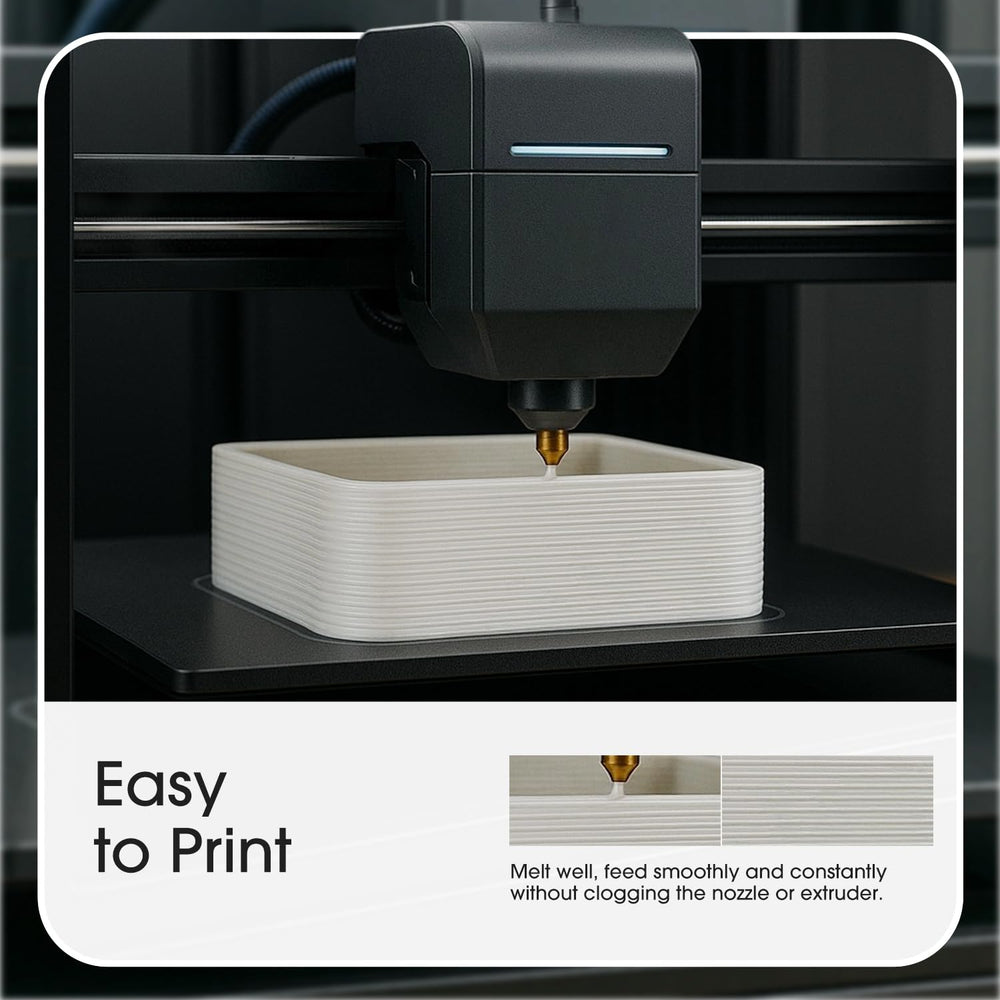 eSUN PLA+ bone white spool winding pattern emphasizing tangle-free reel and even distribution