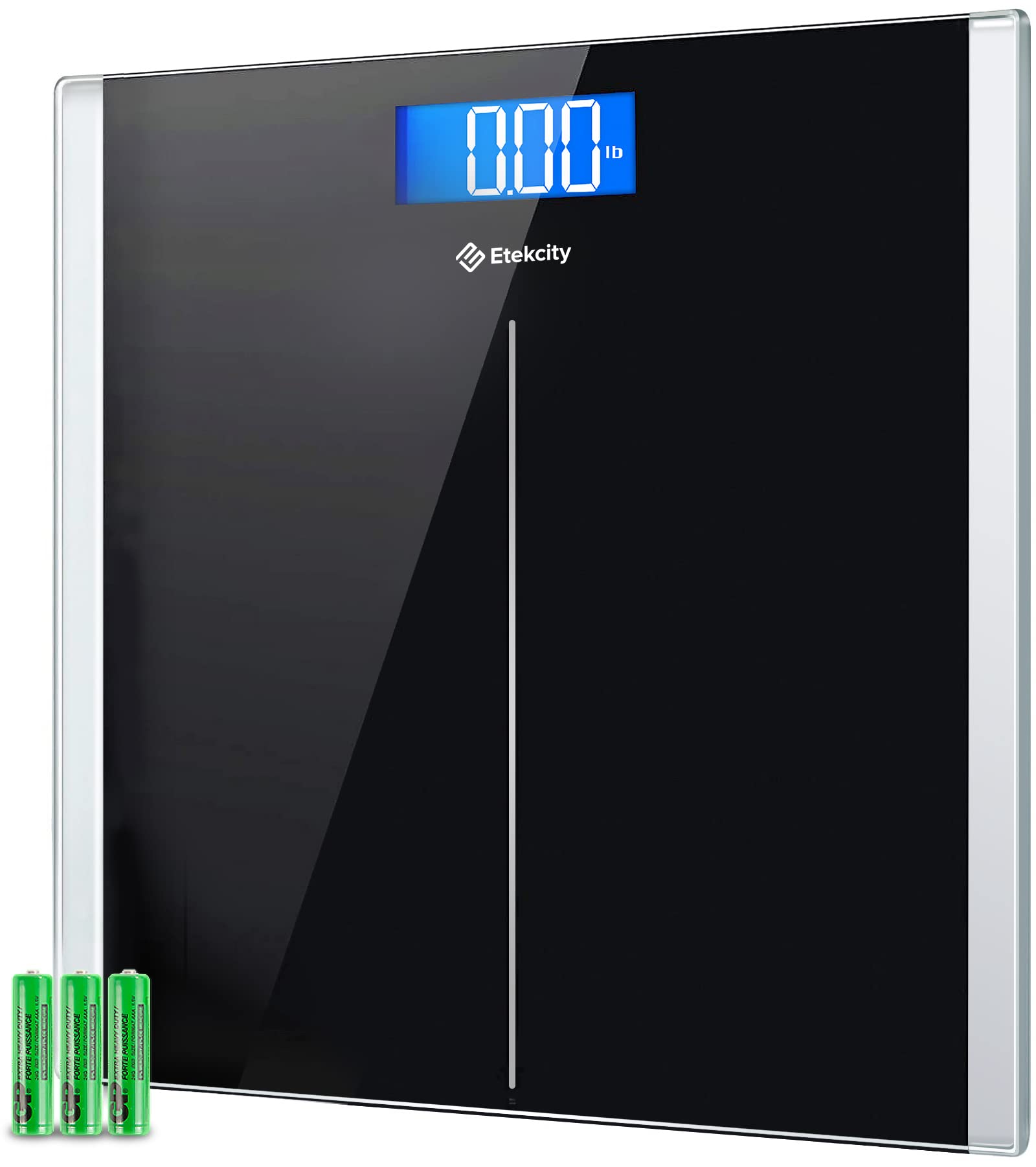 Etekcity front view of scale showing large display and modern design for clear readings