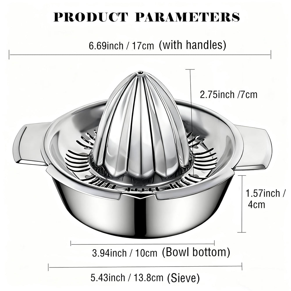 Etinslant detailed strainer slots showing fast pulp filtering and smoother juice