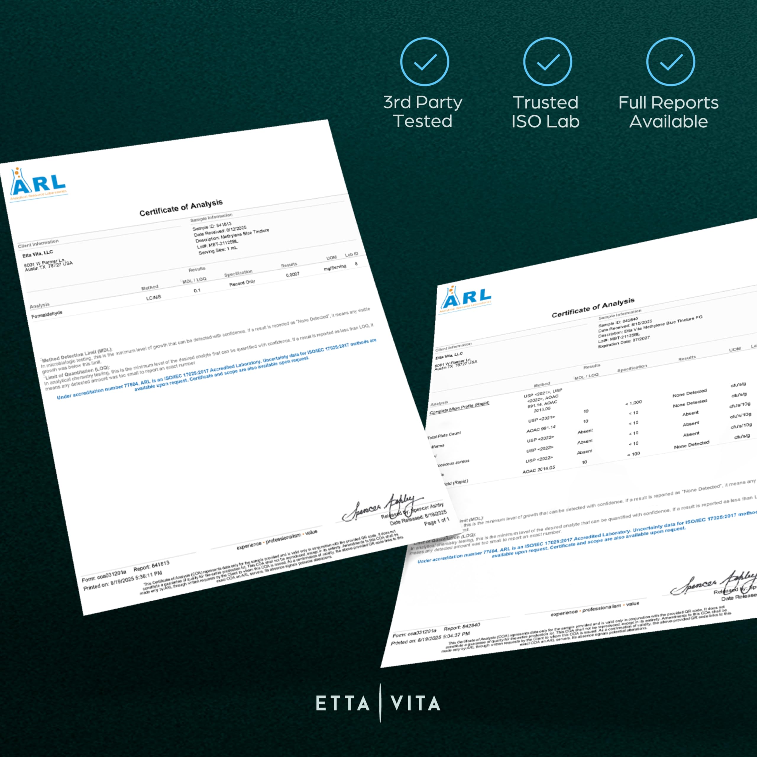 Etta Vita packaging and box display emphasizing protective glass and presentation